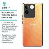 Orange Curve Pattern Glass Case for Vivo T2 Pro 5G