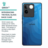 Blue Wave Abstract Glass Case for Vivo T2 Pro 5G