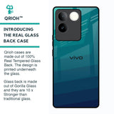 Green Triangle Pattern Glass Case for Vivo T2 Pro 5G