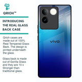 Blue Rhombus Pattern Glass Case for Vivo T2 Pro 5G
