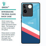 Pink & White Stripes Glass Case For Vivo T2 Pro 5G