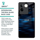 Blue Rough Abstract Glass Case for Vivo T2 Pro 5G