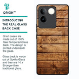 Wooden Planks Glass Case for Vivo T2 Pro 5G