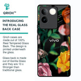 Flowers & Butterfly Glass Case for Vivo T2 Pro 5G