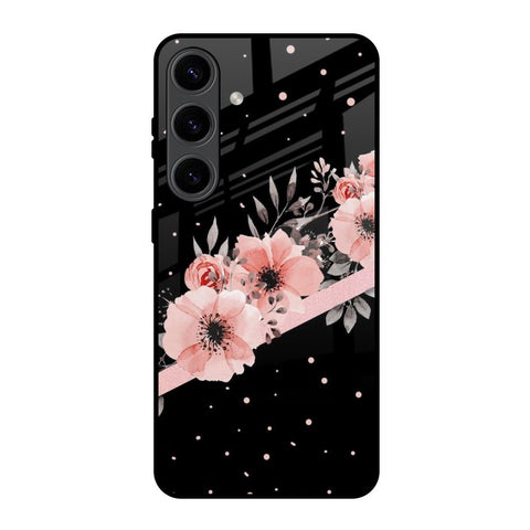 Floral Black Band Samsung Galaxy S24 5G Glass Back Cover Online