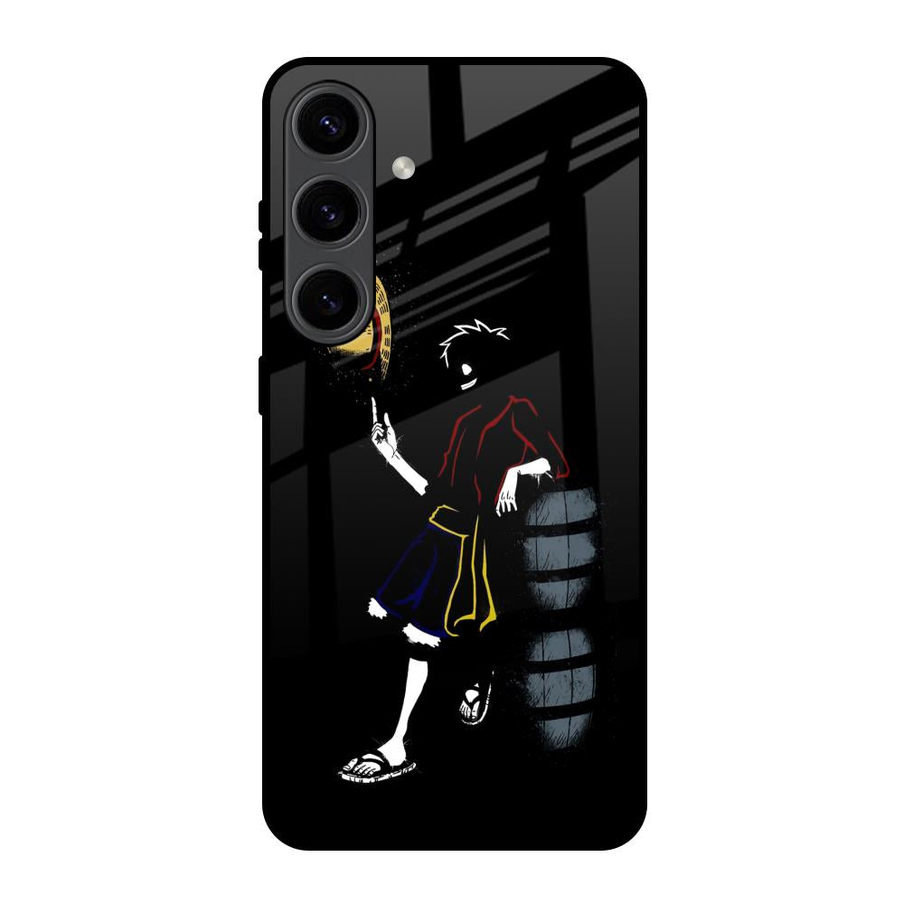 Luffy Line Art Samsung Galaxy S24 5G Glass Back Cover Online