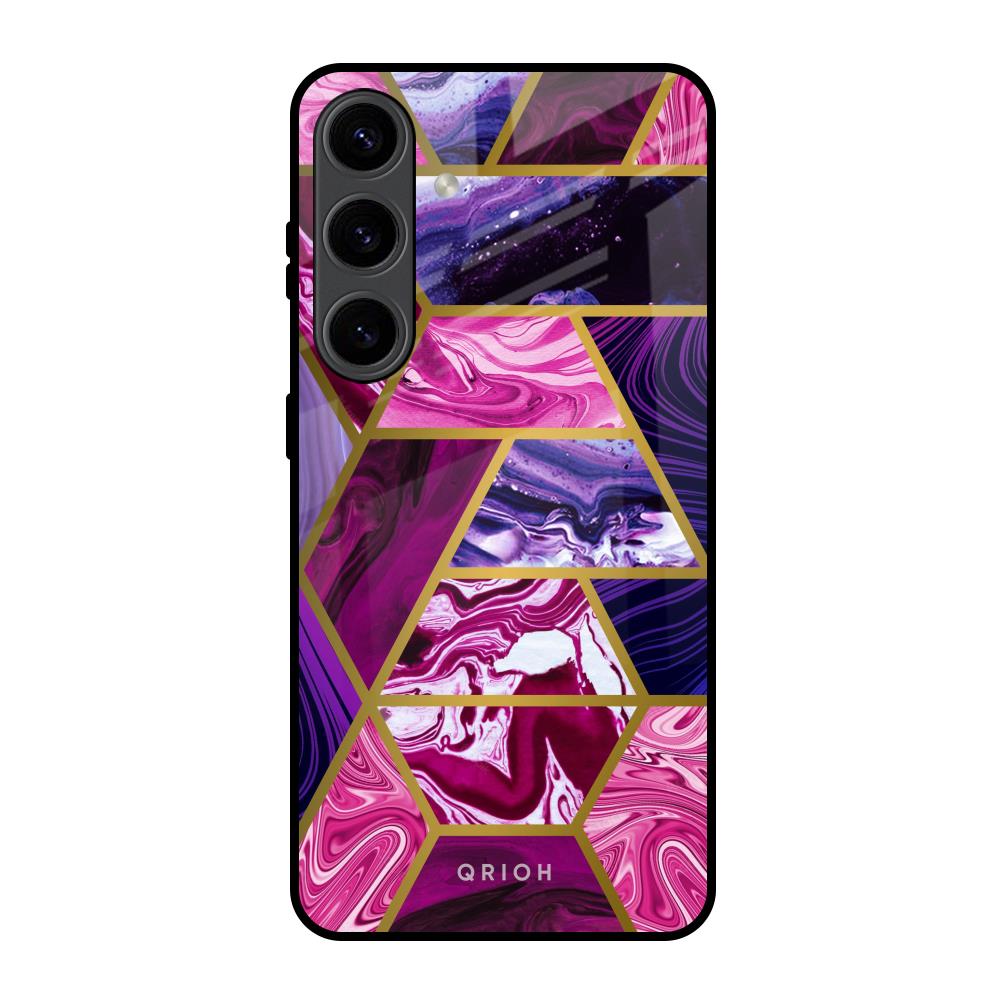 Electroplated Geometric Marble Samsung Galaxy S24 5G Glass Back Cover Online