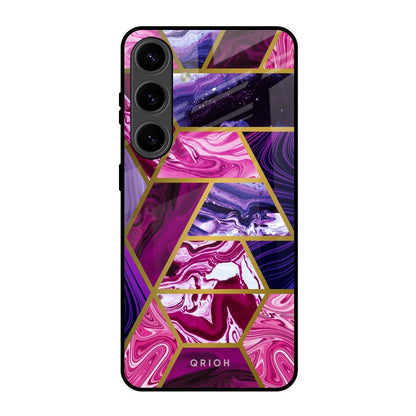 Electroplated Geometric Marble Samsung Galaxy S24 5G Glass Back Cover Online