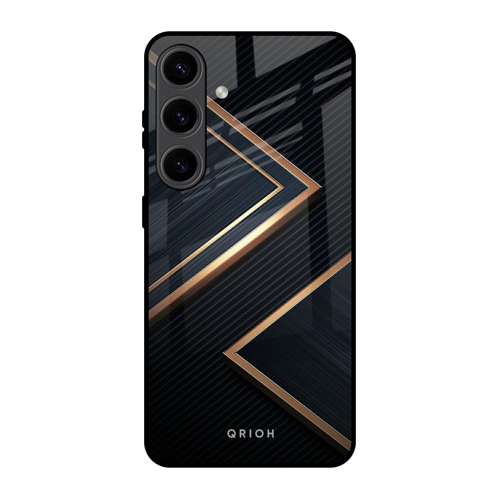 Sleek Golden & Navy Samsung Galaxy S24 5G Glass Back Cover Online