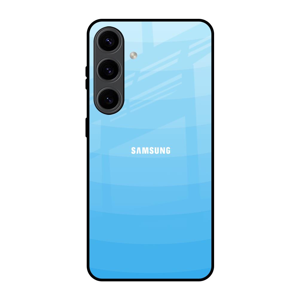 Wavy Blue Pattern Samsung Galaxy S24 5G Glass Back Cover Online