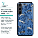 Blue Cheetah Glass Case for Samsung Galaxy S24 5G