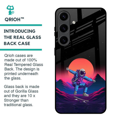 Retro Astronaut Glass Case for Samsung Galaxy S24 5G