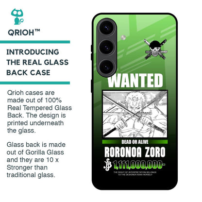 Zoro Wanted Glass Case for Samsung Galaxy S24 5G