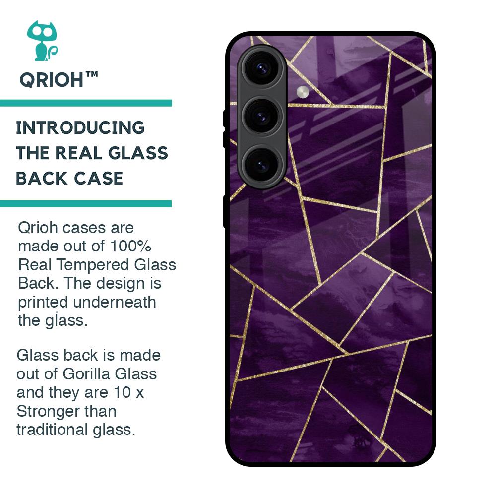 Geometric Purple Glass Case For Samsung Galaxy S24 5G