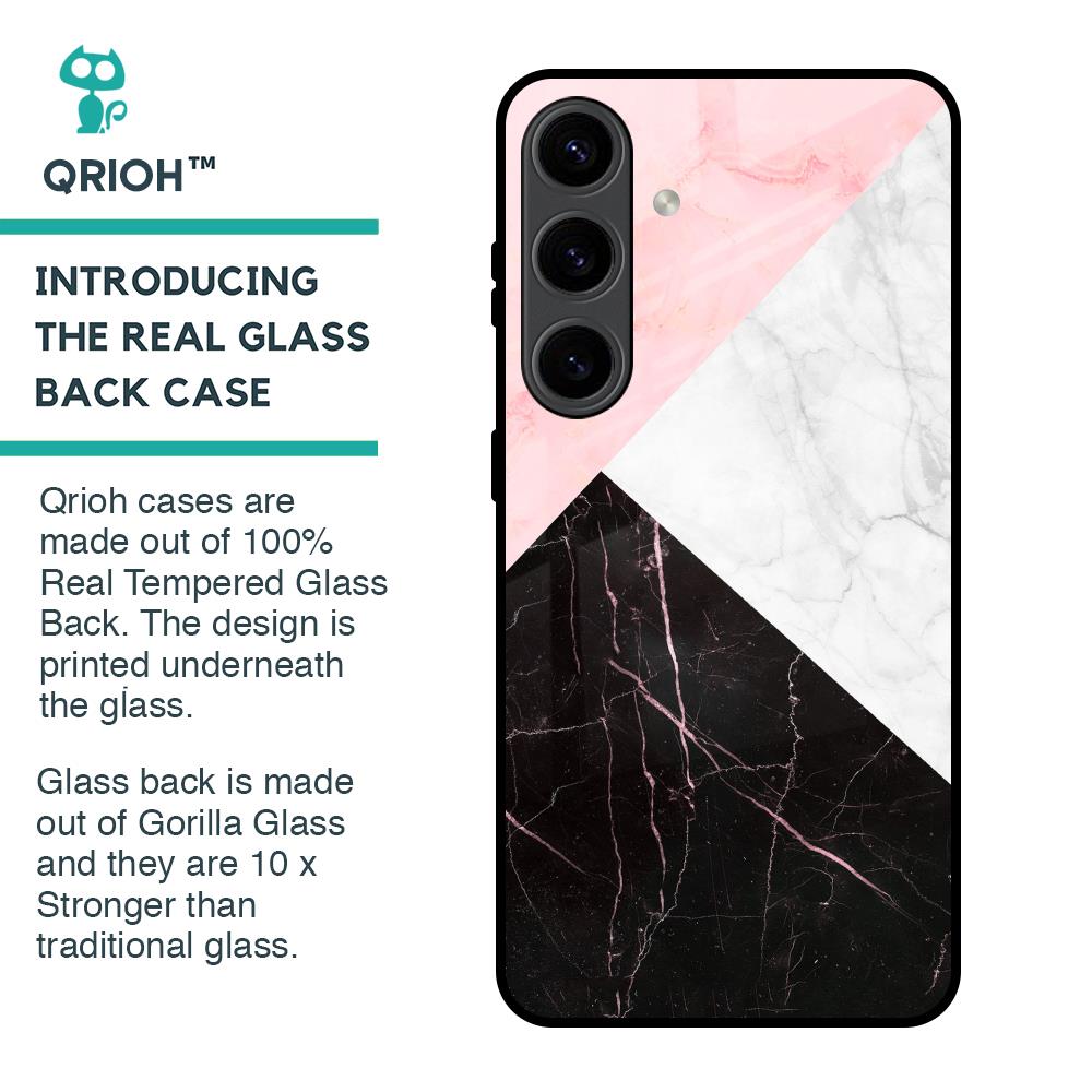 Marble Collage Art Glass Case For Samsung Galaxy S24 5G