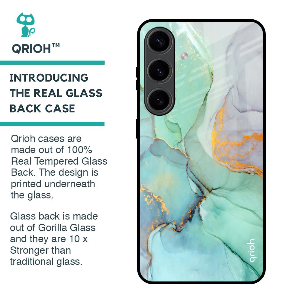 Green Marble Glass Case for Samsung Galaxy S24 5G