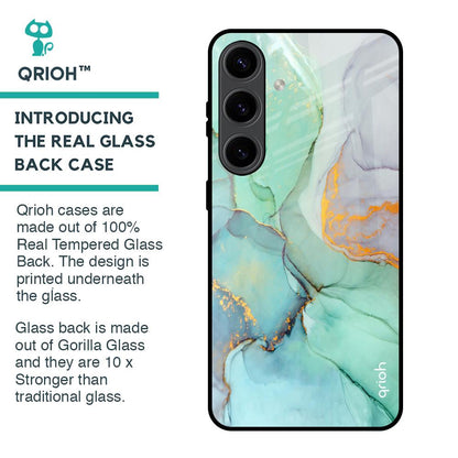 Green Marble Glass Case for Samsung Galaxy S24 5G