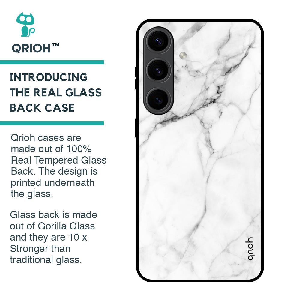 Modern White Marble Glass Case for Samsung Galaxy S24 5G