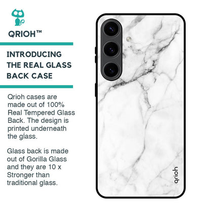 Modern White Marble Glass Case for Samsung Galaxy S24 5G