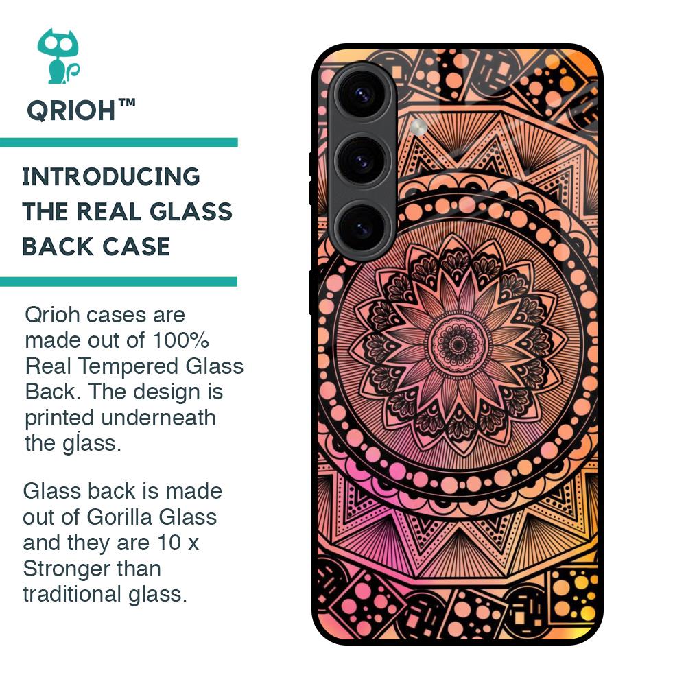 Floral Mandala Glass Case for Samsung Galaxy S24 5G