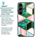Seamless Green Marble Glass Case for Samsung Galaxy S24 5G