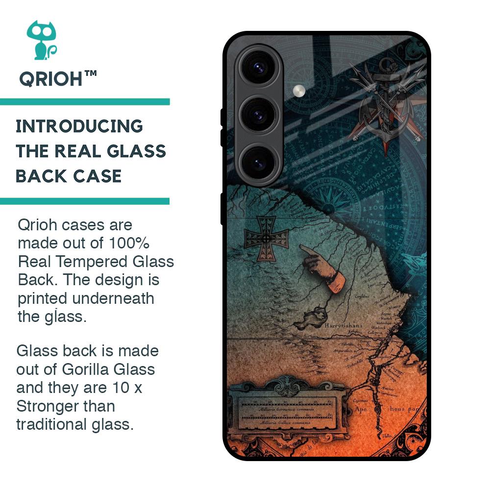 Geographical Map Glass Case for Samsung Galaxy S24 5G