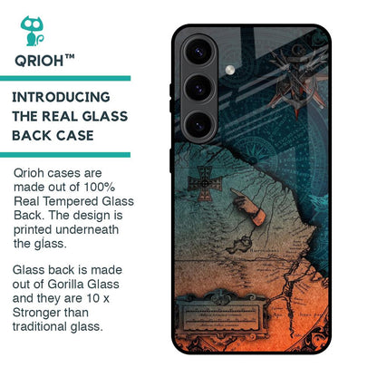 Geographical Map Glass Case for Samsung Galaxy S24 5G