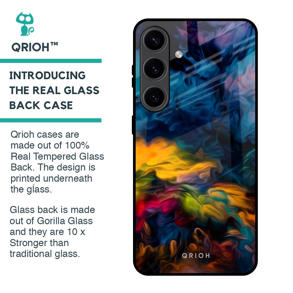 Multicolor Oil Painting Glass Case for Samsung Galaxy S24 5G