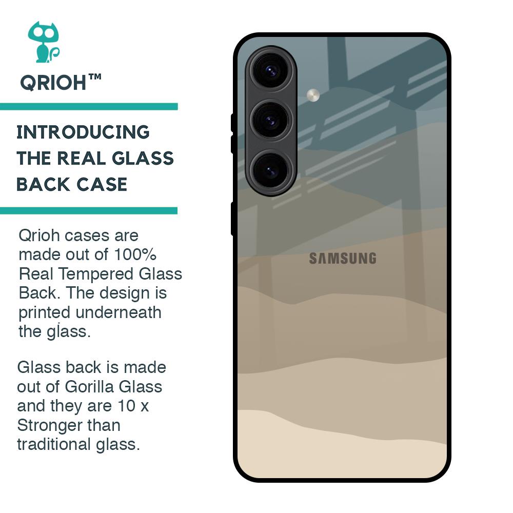Abstract Mountain Pattern Glass Case for Samsung Galaxy S24 5G
