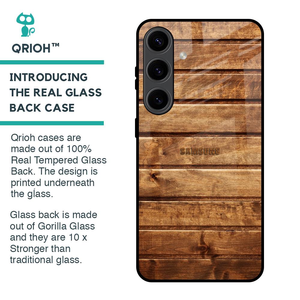 Wooden Planks Glass Case for Samsung Galaxy S24 5G