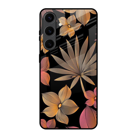 Lines Pattern Flowers Samsung Galaxy S24 Plus 5G Glass Back Cover Online