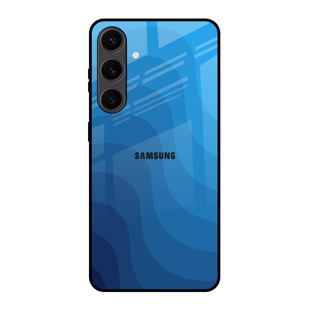 Blue Wave Abstract Samsung Galaxy S24 Plus 5G Glass Back Cover Online