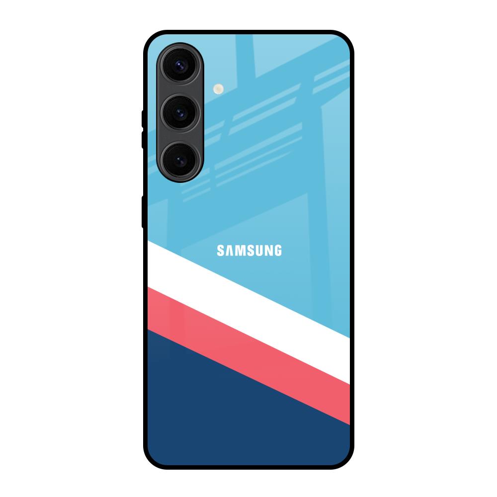 Pink & White Stripes Samsung Galaxy S24 Plus 5G Glass Back Cover Online