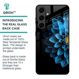 Half Blue Flower Glass Case for Samsung Galaxy S24 Plus 5G