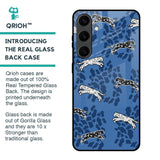 Blue Cheetah Glass Case for Samsung Galaxy S24 Plus 5G