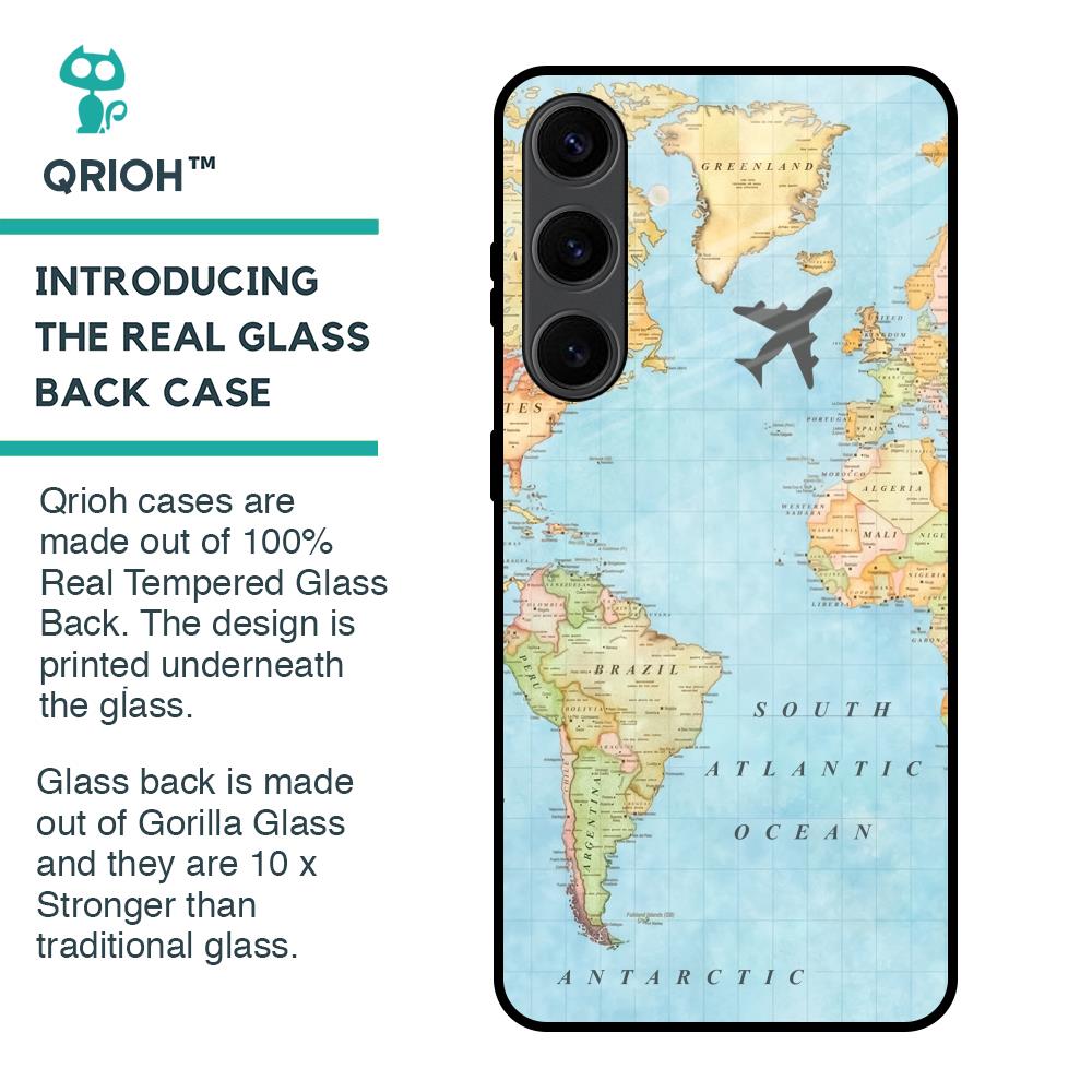 Travel Map Glass Case for Samsung Galaxy S24 Plus 5G