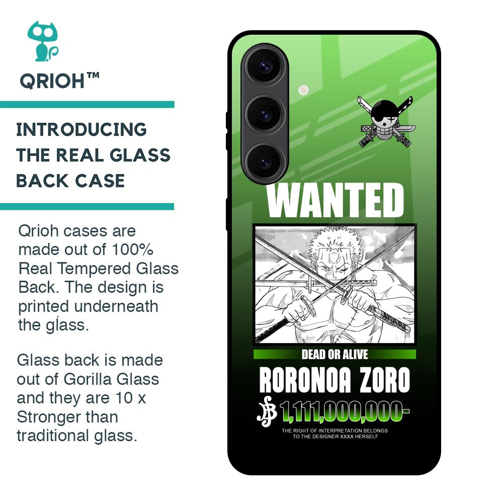 Zoro Wanted Glass Case for Samsung Galaxy S24 Plus 5G
