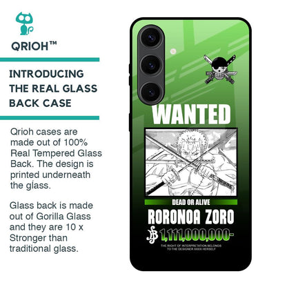 Zoro Wanted Glass Case for Samsung Galaxy S24 Plus 5G