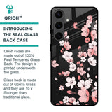 Black Cherry Blossom Glass Case for Samsung Galaxy S24 Plus 5G