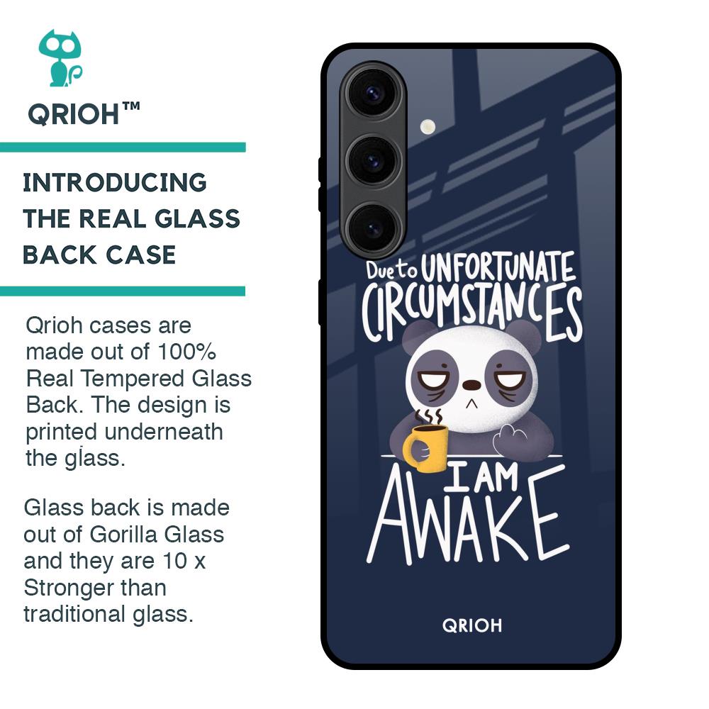 Struggling Panda Glass Case for Samsung Galaxy S24 Plus 5G