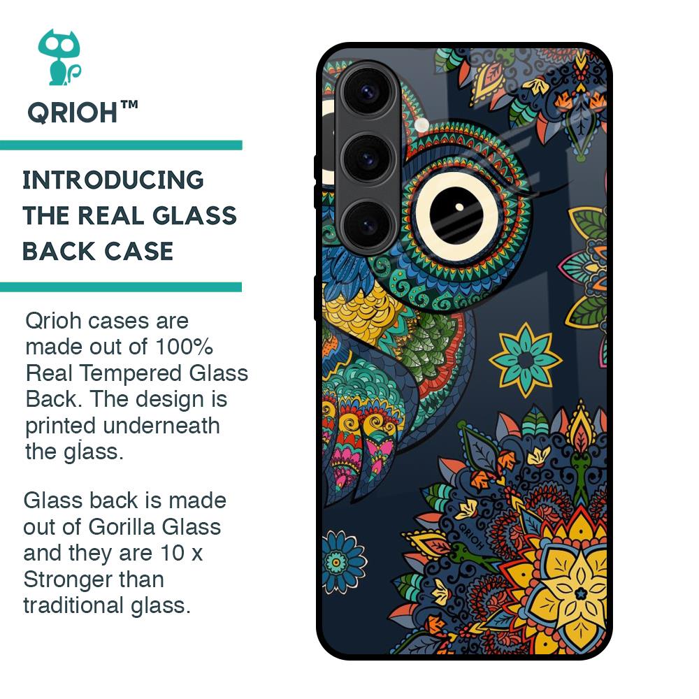 Owl Art Glass Case for Samsung Galaxy S24 Plus 5G