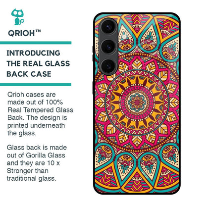 Elegant Mandala Glass Case for Samsung Galaxy S24 Plus 5G