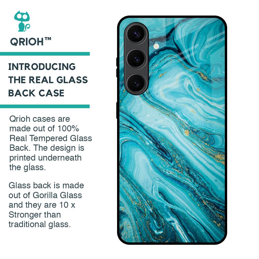 Ocean Marble Glass Case for Samsung Galaxy S24 Plus 5G