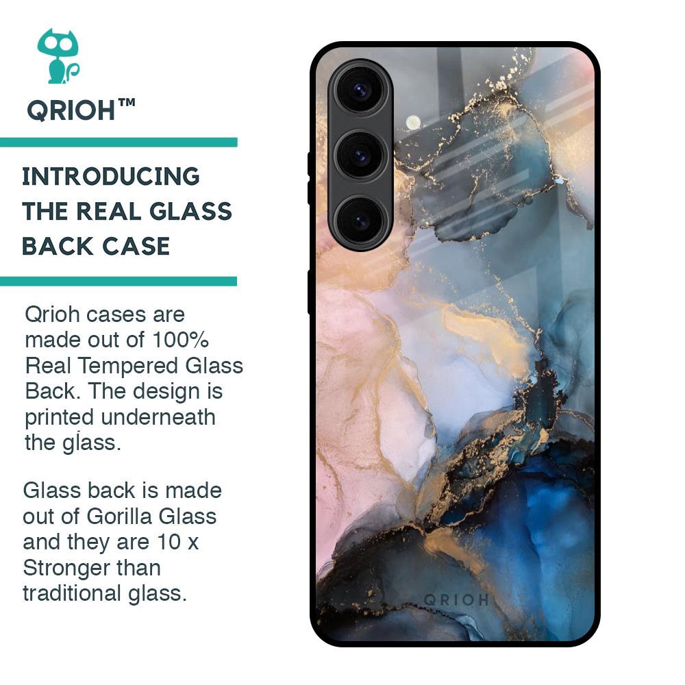 Marble Ink Abstract Glass Case for Samsung Galaxy S24 Plus 5G