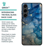 Blue Cool Marble Glass Case for Samsung Galaxy S24 Plus 5G