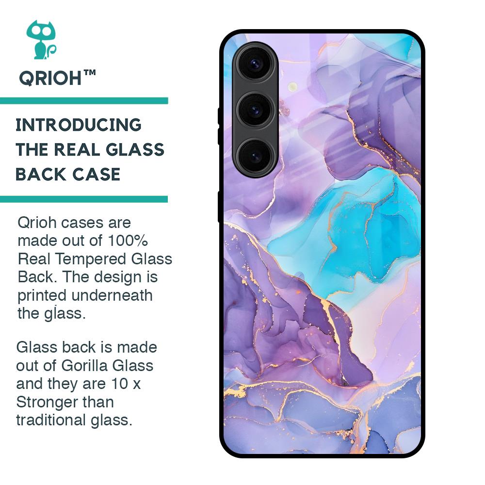 Alcohol ink Marble Glass Case for Samsung Galaxy S24 Plus 5G