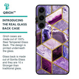 Purple Rhombus Marble Glass Case for Samsung Galaxy S24 Plus 5G