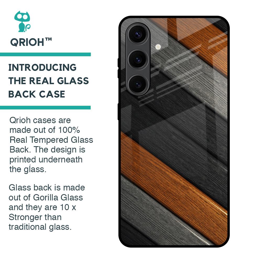Tri Color Wood Glass Case for Samsung Galaxy S24 Plus 5G