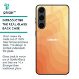 Orange Curve Pattern Glass Case for Samsung Galaxy S24 Plus 5G