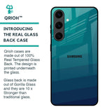 Green Triangle Pattern Glass Case for Samsung Galaxy S24 Plus 5G
